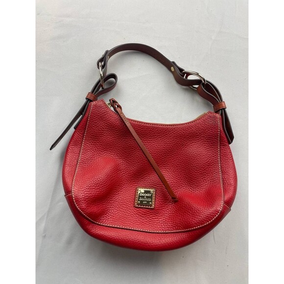Dooney & Bourke Pebble Grain Leather Hobo Shoulder Bag Red - Picture 1 of 14